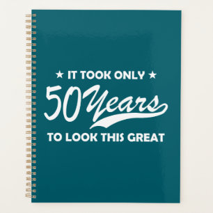 Agenda Aniversário de 50 anos engraçado tipografia retrô