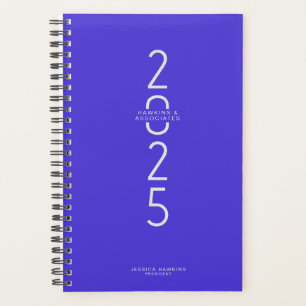 Agenda Ano Moderno Vertical Azul Elétrico Semanal