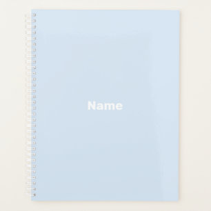 Agenda Ano monograma de nome personalizado azul-claro mí