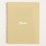Agenda Ano monograma do nome personalizado beige do camel<br><div class="desc">Nome personalizado,  texto,  iniciais,  monograma ou ano elegante Planner personalizado beige do camelo. Texto branco personalizado sobre fundo de cor sólida simples bege de camelo.</div>