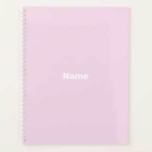 Agenda Ano monograma do nome personalizado da rosa claro 