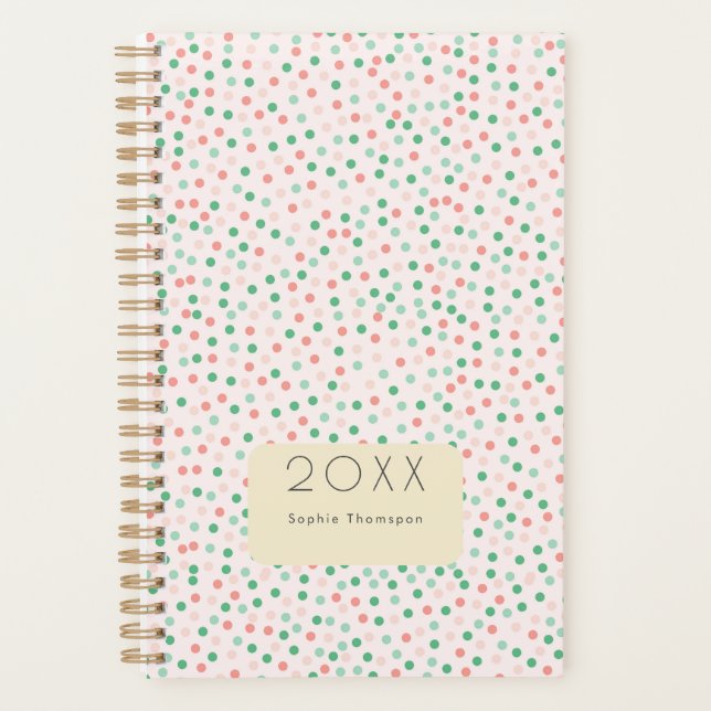 Agenda Ano novo do pastel de bolinhas (Frente)