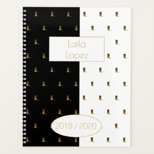 Agenda Ano Personalizado 2019 2020 Monograma Dourado Bran