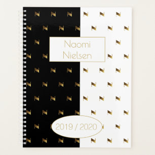 Agenda Ano Personalizado 2019 2020 Monograma Dourado Bran