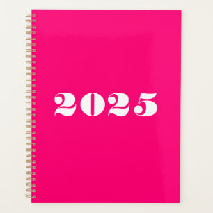 Agenda Ano personalizado da tipografia ousada rosa-quente