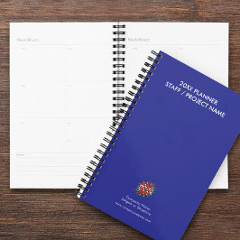 Agenda Ano personalizado, logotipo, texto, diário azul
