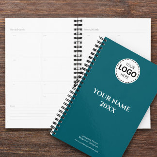 Agenda Ano Personalizado, Logotipo, Texto, Diário Teal