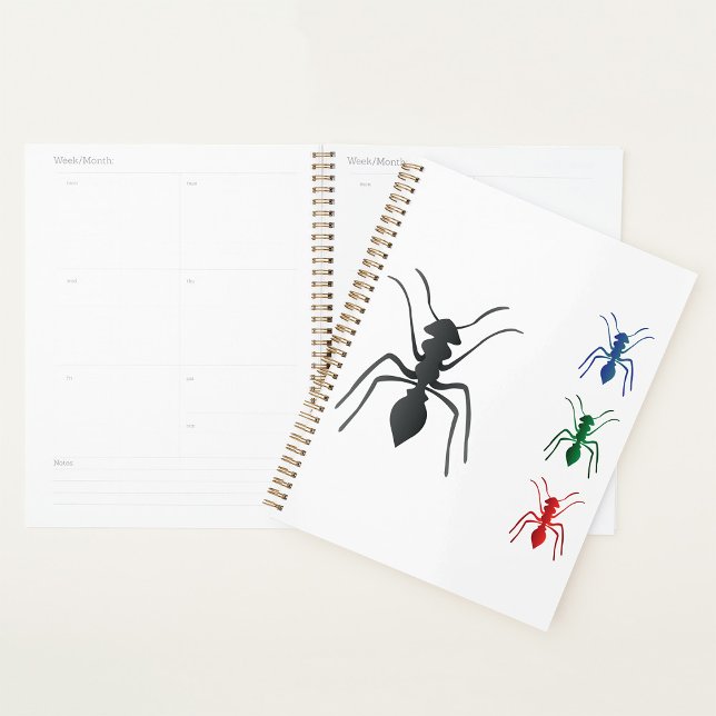 Agenda Ant Silhouettes Insetos Azul Preto Verde e Vermelh (Criador carregado)