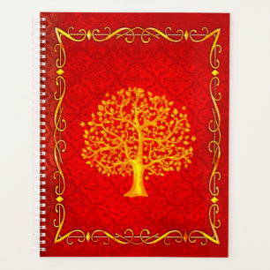 Agenda Antigo Toma do Couro Vermelho e Dourado