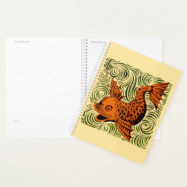 Agenda Antiguidade de Peixe Azulejo Antigo (Exibição)