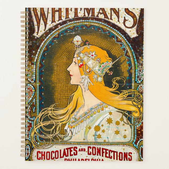 Agenda Anúncio Vintage Whitman's de Alphonse Mucha (Frente)