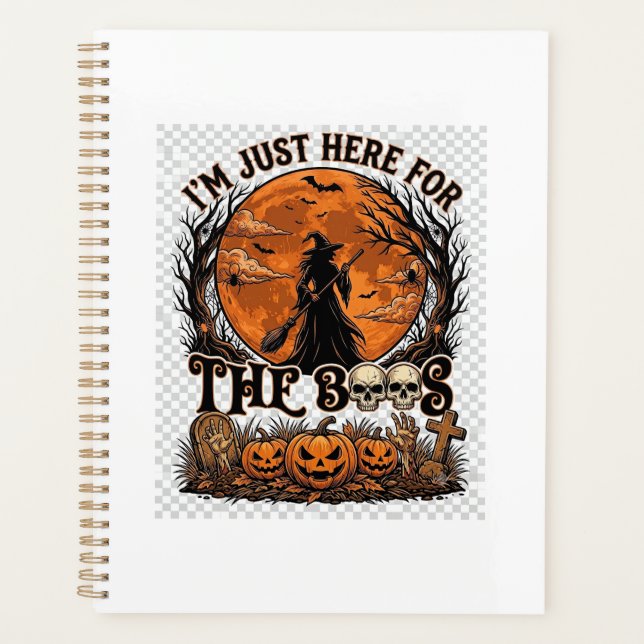 Agenda Apenas Aqui Boos Halloween Bruxa Lua Abóboras_1 (Frente)