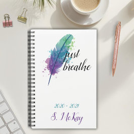 Agenda Apenas Respire Boho Monograma de Aquarela