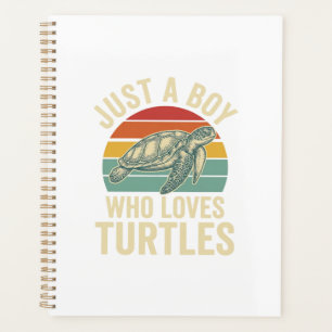 Agenda Apenas um Garoto que Ama Tartarugas Camisa Vintage
