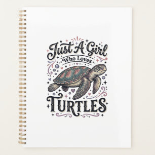 Agenda Apenas Uma Garota Que Ama Tartarugas Camisa Vintag