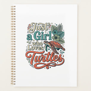Agenda Apenas uma Garota que Ama Tartarugas Camisa Vintag