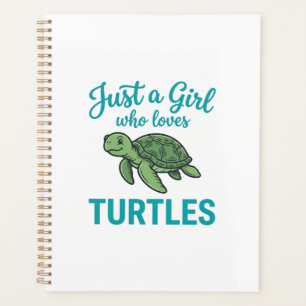 Agenda Apenas uma Garota que Ama Tartarugas Camiseta Vint
