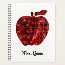 Apple Sequin Red Faux do Professor Personalizado