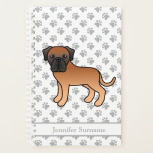 Agenda Apricot Inglês Mastiff Cute Cartoon Dog & Text