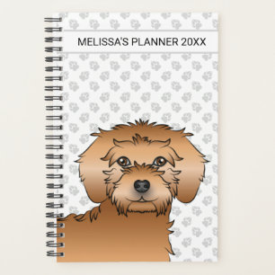 Agenda Apricot Mini Goldendoodle Cartoon Cachorro e Texto