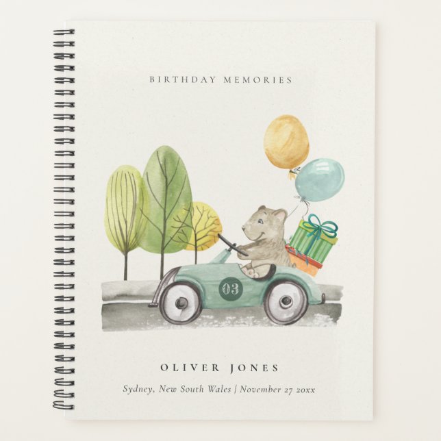 Agenda Aqua Verde Qualquer Carro Festa de aniversário Ida (Frente)