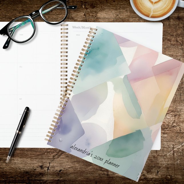 Agenda Aquarela Abstrata  (Criador carregado)
