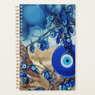 Agenda Aquarela de árvore decorada com nazares