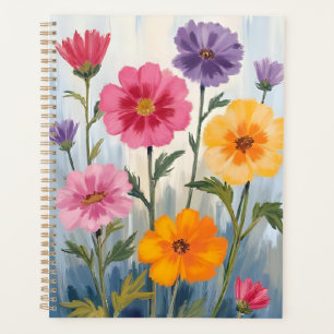 Agenda Aquarela de Flores Silvestres Pintura de Campo d