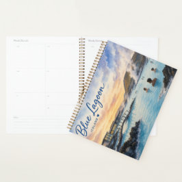 Agenda Aquarela do banho termal Blue Lagoon Islândia 