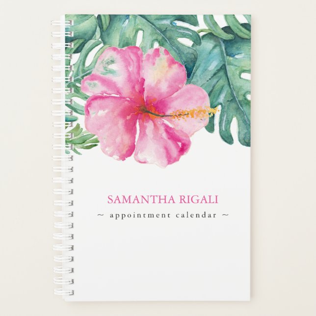 Agenda Aquarela Flor Tropical (Frente)