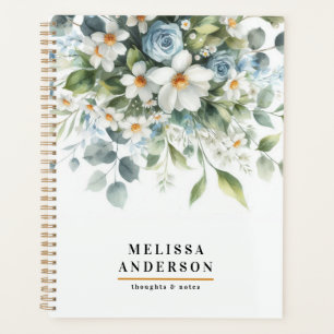 Agenda aquarela floral e folhagem Moderno elegante