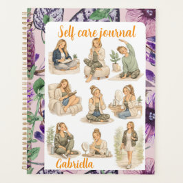 Agenda Aquarela floral vintage autocouidado para novas mã