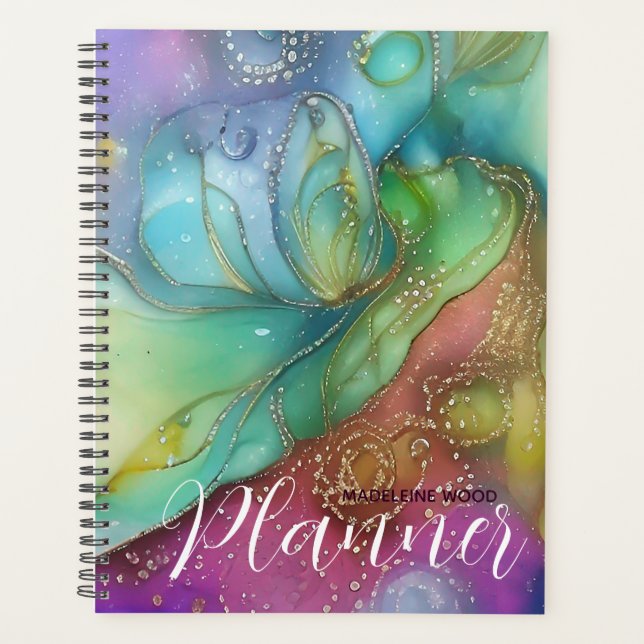 Agenda Aquarela Iridescente (Frente)