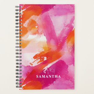 Agenda Aquarela Laranja Rosa