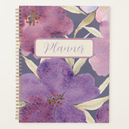 Agenda Aquarela Lilas em fundo violeta