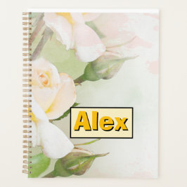 Agenda Aquarela Moderna Flores coloridas & personalizar