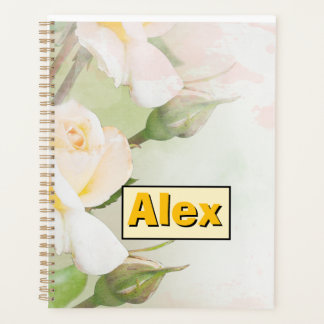 Agenda Aquarela Moderna Flores coloridas & personalizar