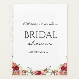 Agenda Aquarela Peony Flower Chá de panela Floral