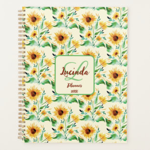 Agenda Aquarela Personalizada Florestas de Girassol Desig