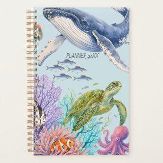 Agenda Aquarela Profundezas Místicas do Oceano Vida Marin