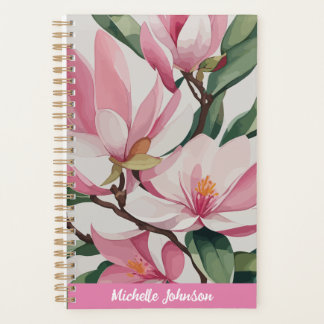 Agenda Aquarela Rosa Magnolia Arte Moderna