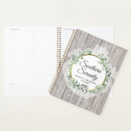 Agenda Aquarela Rústica Sulista Algodão e Botânica