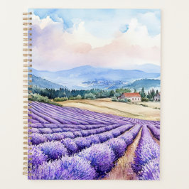 Agenda Aquarelas campos de lavanda serenos