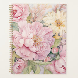 Agenda Aquarelas de peônias rosa lindas.