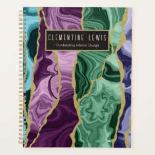 Agenda Aquecedor de Aquarela de Peacock V1 Personalizável