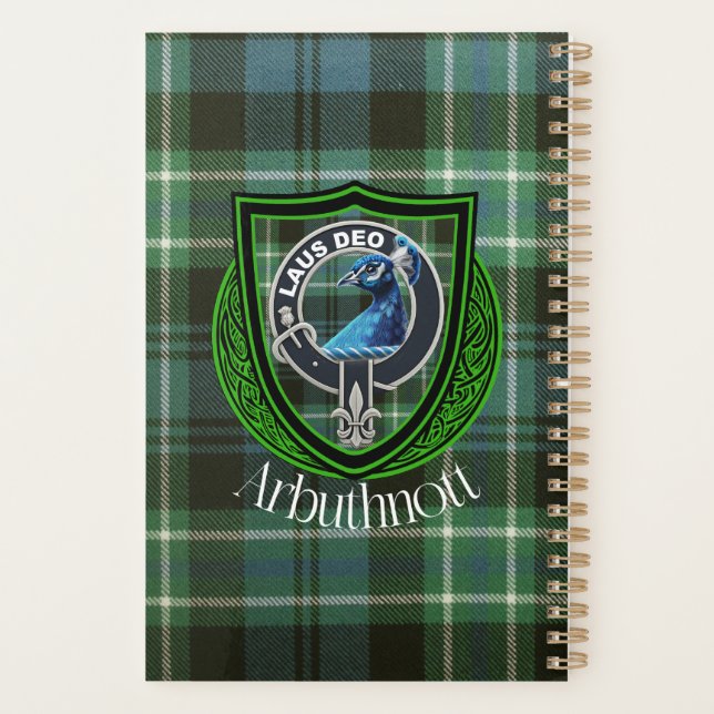 Agenda Arbuthnott Scottish Clan Tartan e Crest (Verso)