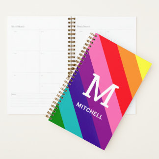 Agenda Arco-Íris 8 Stripe Orgulho gay Monograma Personali