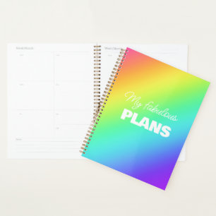 Agenda Arco-Íris Brilho Personalizado