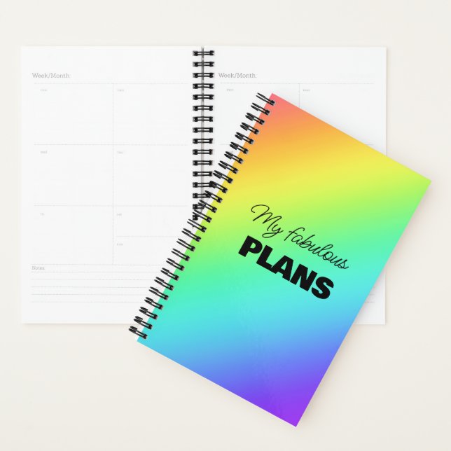 Agenda Arco-Íris Brilho Personalizado (Exibição)
