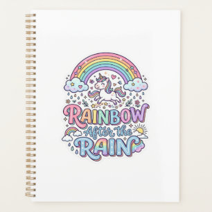 Agenda Arco-íris de Unicórnio Após a Chuva Vetor Premium